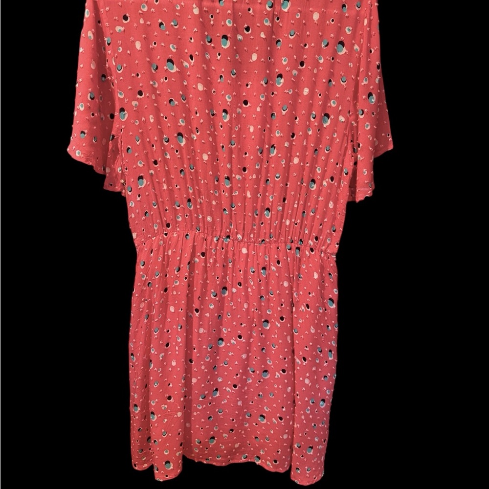 O48 Hummingbird Coral Mini Dress with Abstract Dots - Picture 2 of 6